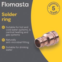 Flomasta  Copper Solder Ring Reducing Coupler 28mm x 22mm