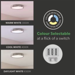 4lite PAVIA LED Wall/Ceiling Light Bulkhead  Chrome 22W 2500lm