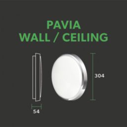 4lite PAVIA LED Wall/Ceiling Light Bulkhead  Chrome 22W 2500lm