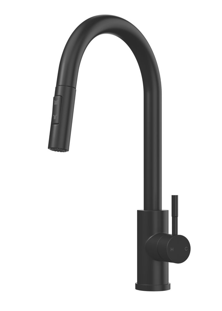 ETAL Cato Pull-Out Kitchen Mixer Tap Matt Black | Pull Out Kitchen Taps | Screwfix.com