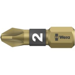 Wera BiTorsion 855/1 BTH 1/4" 25mm Hex Shank PZ2 Extra-Tough Bits 20 Pack