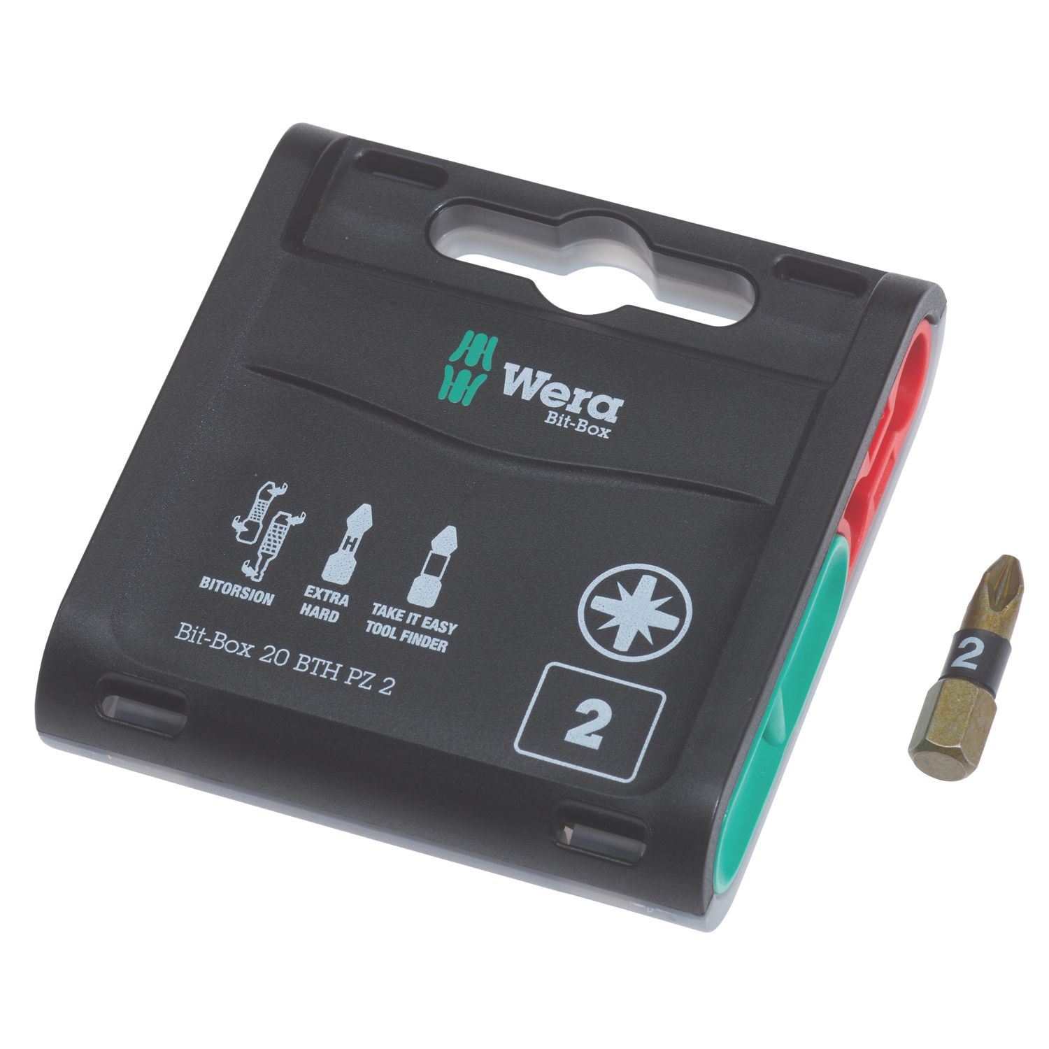 Wera BiTorsion 855/1 BTH 1/4" 25mm Hex Shank PZ2 Extra-Tough Bits 20 Pack (560FP)