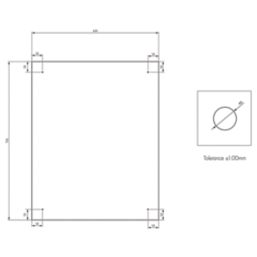 Splashback  Clear with Brushed Brass Caps Kitchen Splashback 600mm x 750mm x 6mm