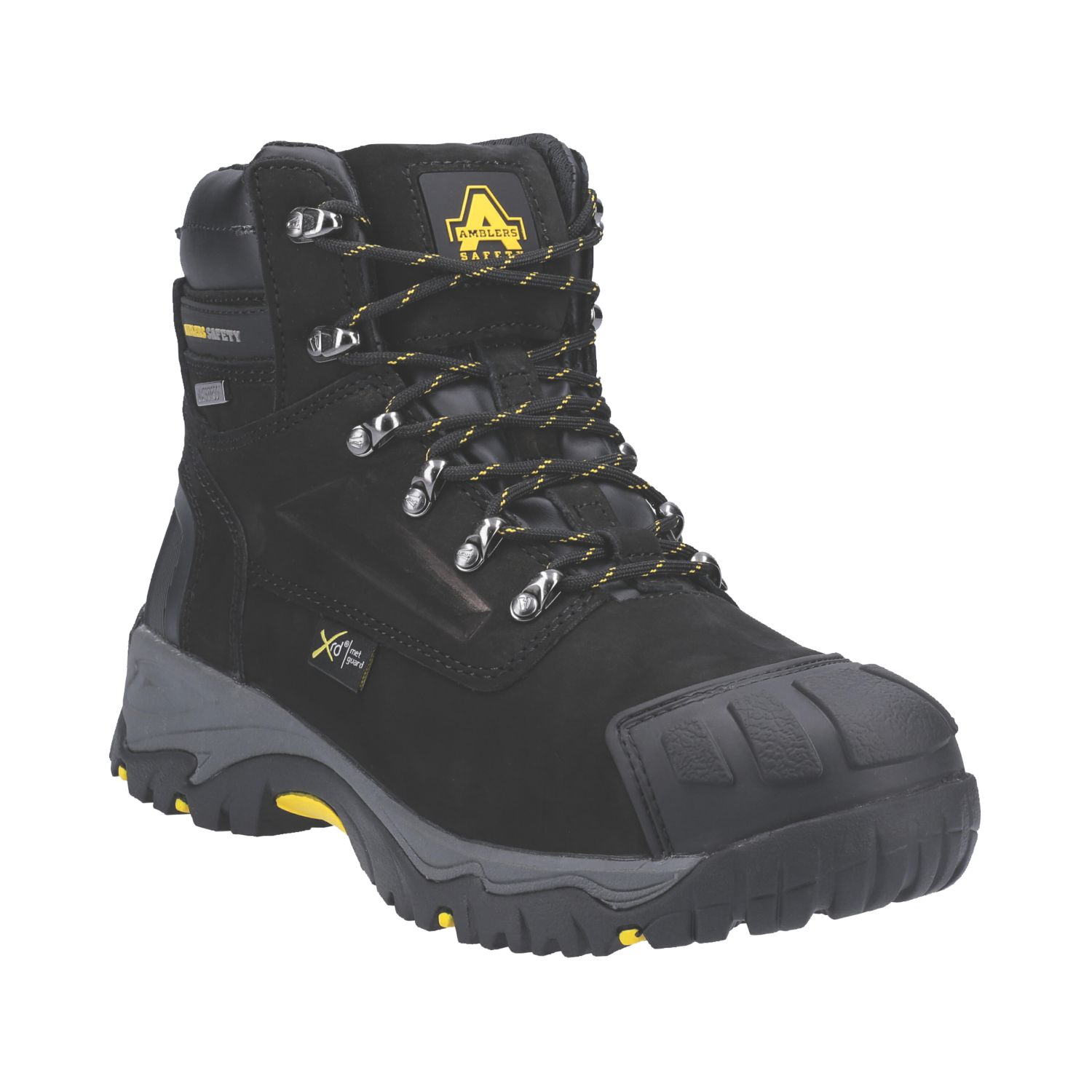 Amblers FS987 Size 9 Black Waterproof Steel Toe Cap Safety Boots (560JV)