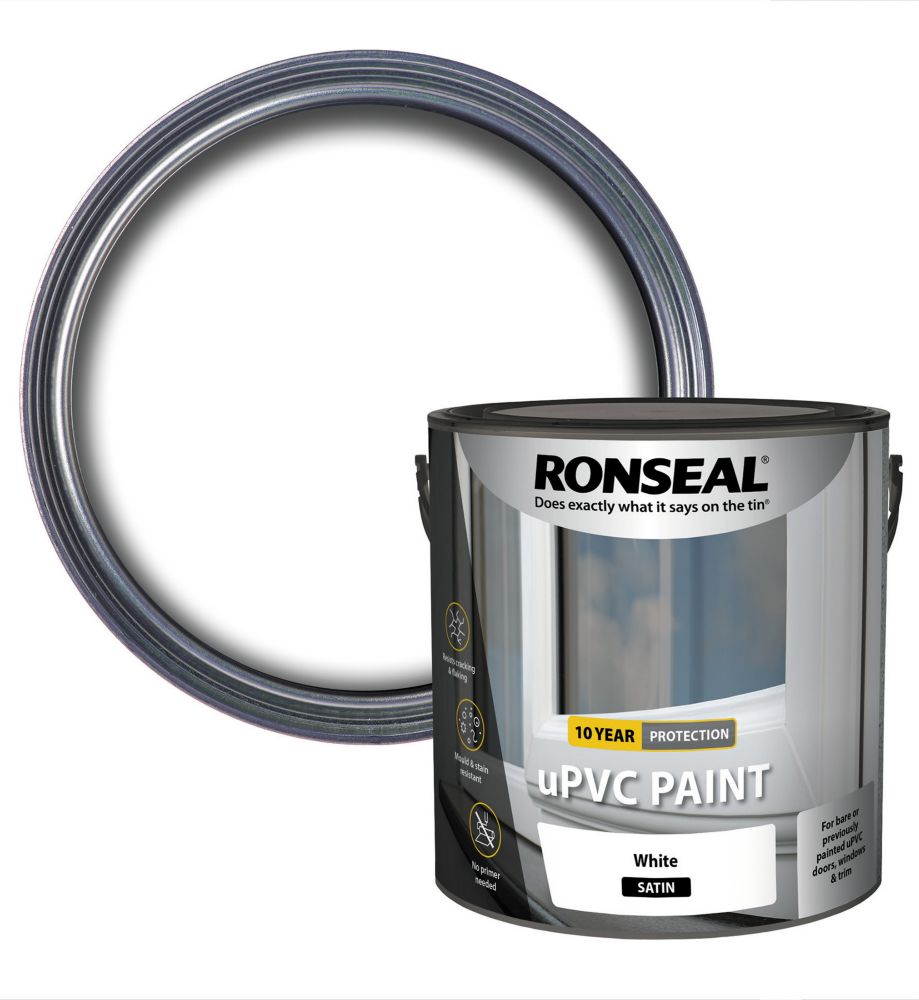 Ronseal uPVC Paint White Satin 2.5Ltr