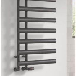 Reina 780mm x 500mm 775BTU Gunmetal Flat Designer Towel Radiator