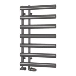 Reina 780mm x 500mm 775BTU Gunmetal Flat Designer Towel Radiator
