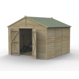 Forest Beckwood 10' x 9' 6" (Nominal) Apex Shiplap Timber Shed with Base