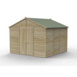 Forest Beckwood 10' x 9' 6" (Nominal) Apex Shiplap Timber Shed with Base