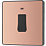 British General Evolve 20A 1-Gang DP Control Switch Copper with LED with Black Inserts