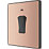British General Evolve 20A 1-Gang DP Control Switch Copper with LED with Black Inserts