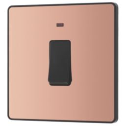 British General Evolve 20A 1-Gang DP Control Switch Copper with LED with Black Inserts