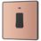 British General Evolve 20A 1-Gang DP Control Switch Copper with LED with Black Inserts