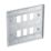 British General Nexus Metal Grid 6-Module Grid Faceplate Polished Chrome