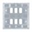 British General Nexus Metal Grid 6-Module Grid Faceplate Polished Chrome