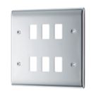 British General Nexus Metal Grid 6-Module Grid Faceplate Polished Chrome