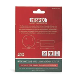 Hispec Fast Fix CO/FF10 Mains Interlinked Carbon Monoxide Alarm