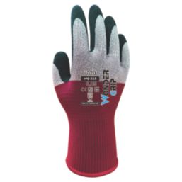 Wonder Grip WG-355 Dual  General Handling Gloves Maroon/Grey X Small