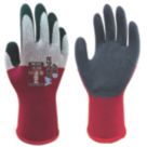 Wonder Grip WG-355 Dual  General Handling Gloves Maroon/Grey X Small