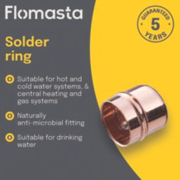 Flomasta  Copper Solder Ring Stop Ends 22mm 2 Pack