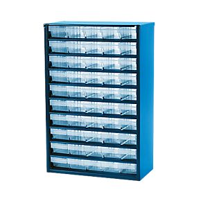 50 Drawer Metal Storage Unit Louvred Panels Bins Screwfix Com