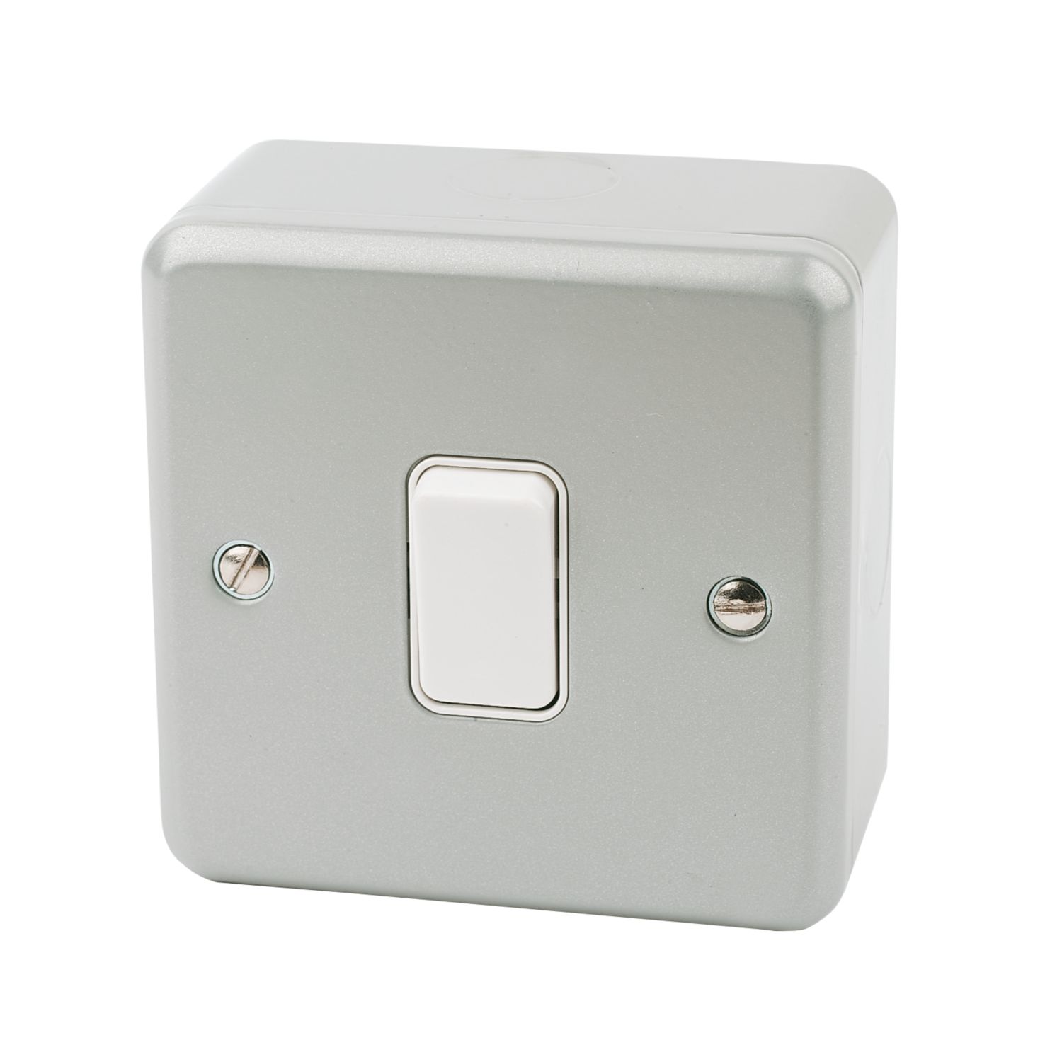 MK Metalclad Plus 10AX 1-Gang 2-Way Metal Clad Light Switch with White Inserts (56176)