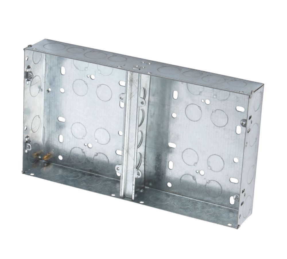 Knightsbridge 4 x 2-Gang Galvanised Steel Multimedia Plate Back