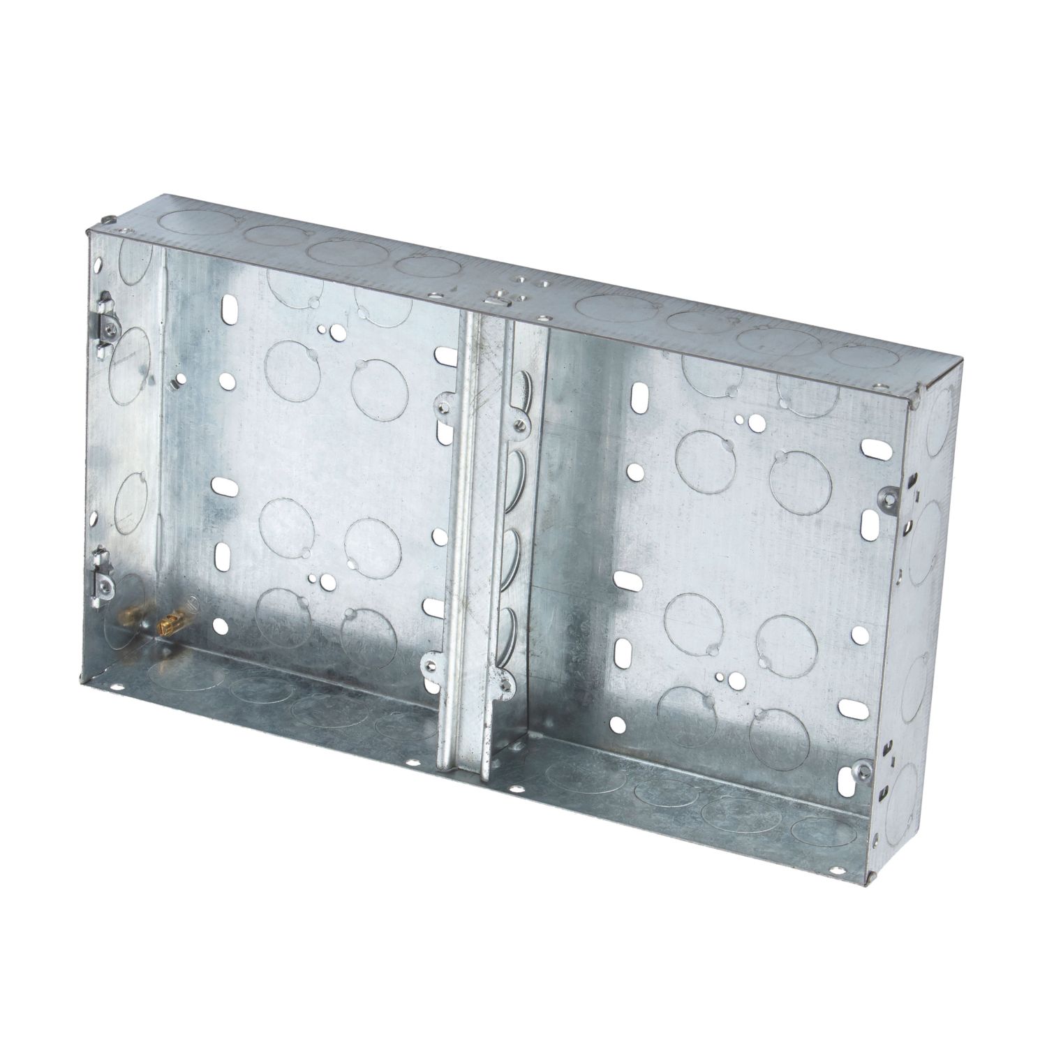 Knightsbridge 4 x 2-Gang Galvanised Steel Multimedia Plate Back Box 47mm (561AM)