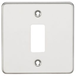 Knightsbridge  1-Module Grid Faceplate Polished Chrome