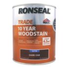 Ronseal 750ml Dark Oak Satin Water-Based Exterior Wood Stain