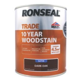 Ronseal 750ml Dark Oak Satin Water-Based Wood Stain