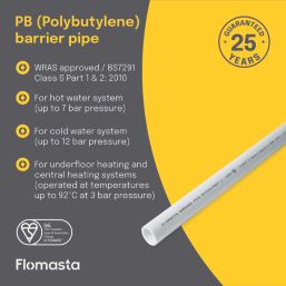 Flomasta  Push-Fit PB Barrier Pipe Coil 15mm x 50m White