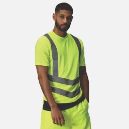 Regatta Pro Short Sleeve Hi-Vis T-Shirt Yellow/Navy Medium 40" Chest