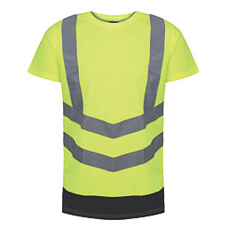Regatta Pro Short Sleeve Hi-Vis T-Shirt Yellow / Navy Medium 40" Chest