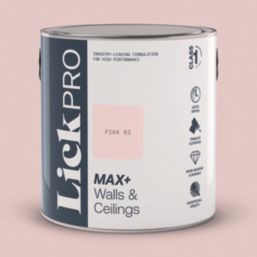 LickPro Max+ 2.5Ltr Pink 03 Matt Emulsion  Paint