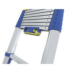 Werner  Anodised Aluminium & Plastic Soft-Close Telescopic Ladder 2.6m