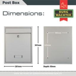 Burg-Wachter Trent Post Box Silver Metallic