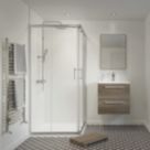 Framed Square Shower Enclosure LH&RH Polished Silver Effect/Clear 800mm x 800mm x 1850mm
