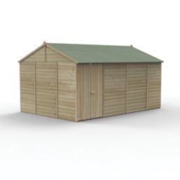 Forest Beckwood 14' 6" x 10' (Nominal) Reverse Apex Shiplap Timber Shed with Assembly
