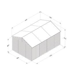 Forest Beckwood 14' 6" x 10' (Nominal) Reverse Apex Shiplap Timber Shed with Assembly