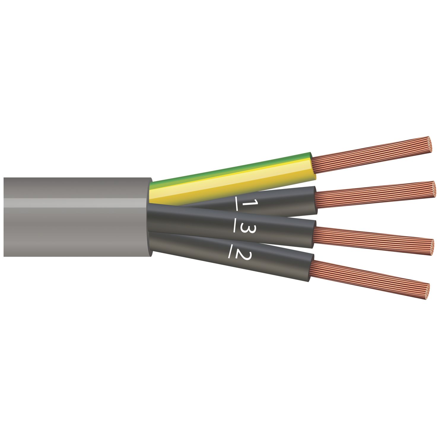 Time 4-Core YY Grey 1.5mm² Unscreened Control Cable 1m Coil (561RG)