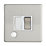 Contactum Lyric 13A Switched Fused Spur & Flex Outlet  Brushed Steel with White Inserts