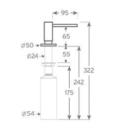 InSinkErator  Soap Dispenser Satin Black 300ml
