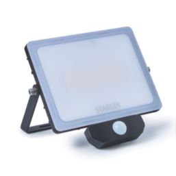 Stanley  Outdoor LED Slimline Floodlight With PIR Sensor Black 50W 4500lm