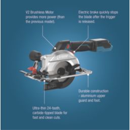 Erbauer ERI1081CSW 120mm 18V Li-Ion EXT Brushless Cordless Mini Circular Saw - Bare