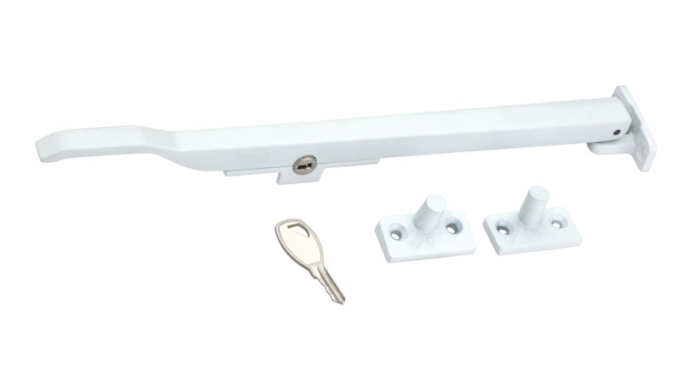 Smith & Locke Traditional Casement Stay Lock White 280mm - Screwfix