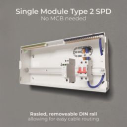British General CF22MS19-01 19-Module 19-Way Part-Populated High Integrity Main Switch Consumer Unit with SPD