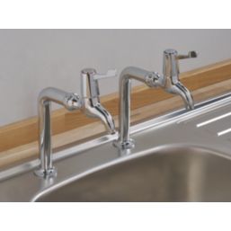 Bristan Value Bib Single Lever Kitchen Taps Chrome-Plated 1 Pair