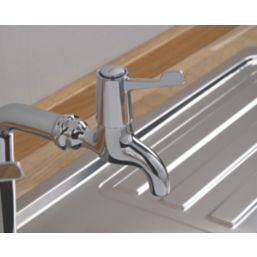 Bristan Value Bib Single Lever Kitchen Taps Chrome-Plated 1 Pair