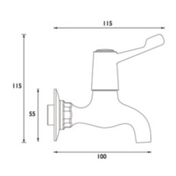 Bristan Value Bib Single Lever Kitchen Taps Chrome-Plated 1 Pair